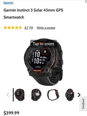 Garmin Instinct 3 Solar GPS Smartwatch